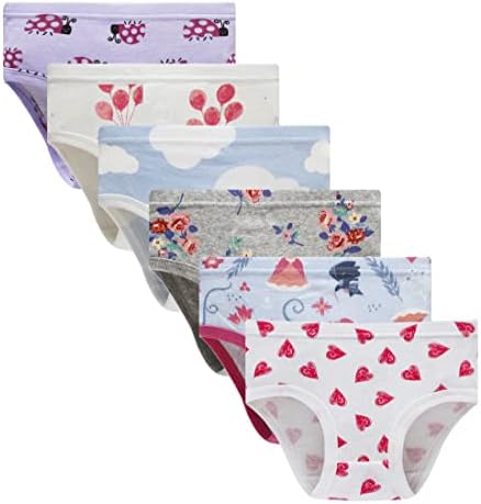 Barara King 100% Cotton Panties Girls' Undies Little Girls Soft Underwear (Pack of 6) Size 6 7