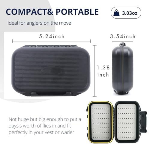 Maxcatch Waterproof Fly Box for Fly Fishing Double Sided Foam Insert(1PC, Easy Grip Foam)