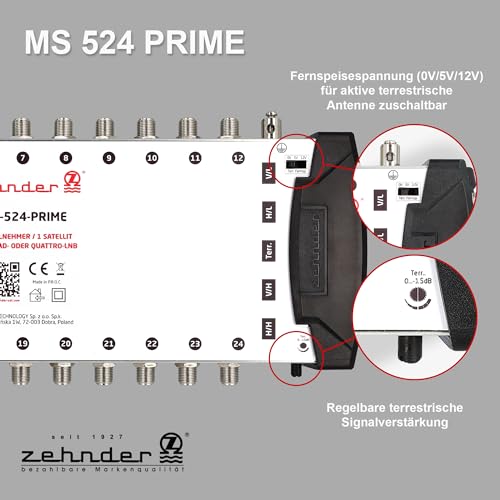 Miniatura 7 de Zehnder 5 24 - Multiconmutador Zehnder 5 24 Para Lnb Quattro Y Quad Lnb, Multiswitch Para 1 Satélite Y 24 Participantes Tv, Receptor De Satélite , 4k Digital Matrix Sat Distribuidor De Antena De