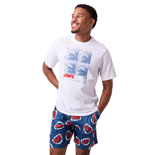 Bioworld Jaws Shark Grid Men's 2-Pack Pajama Set2