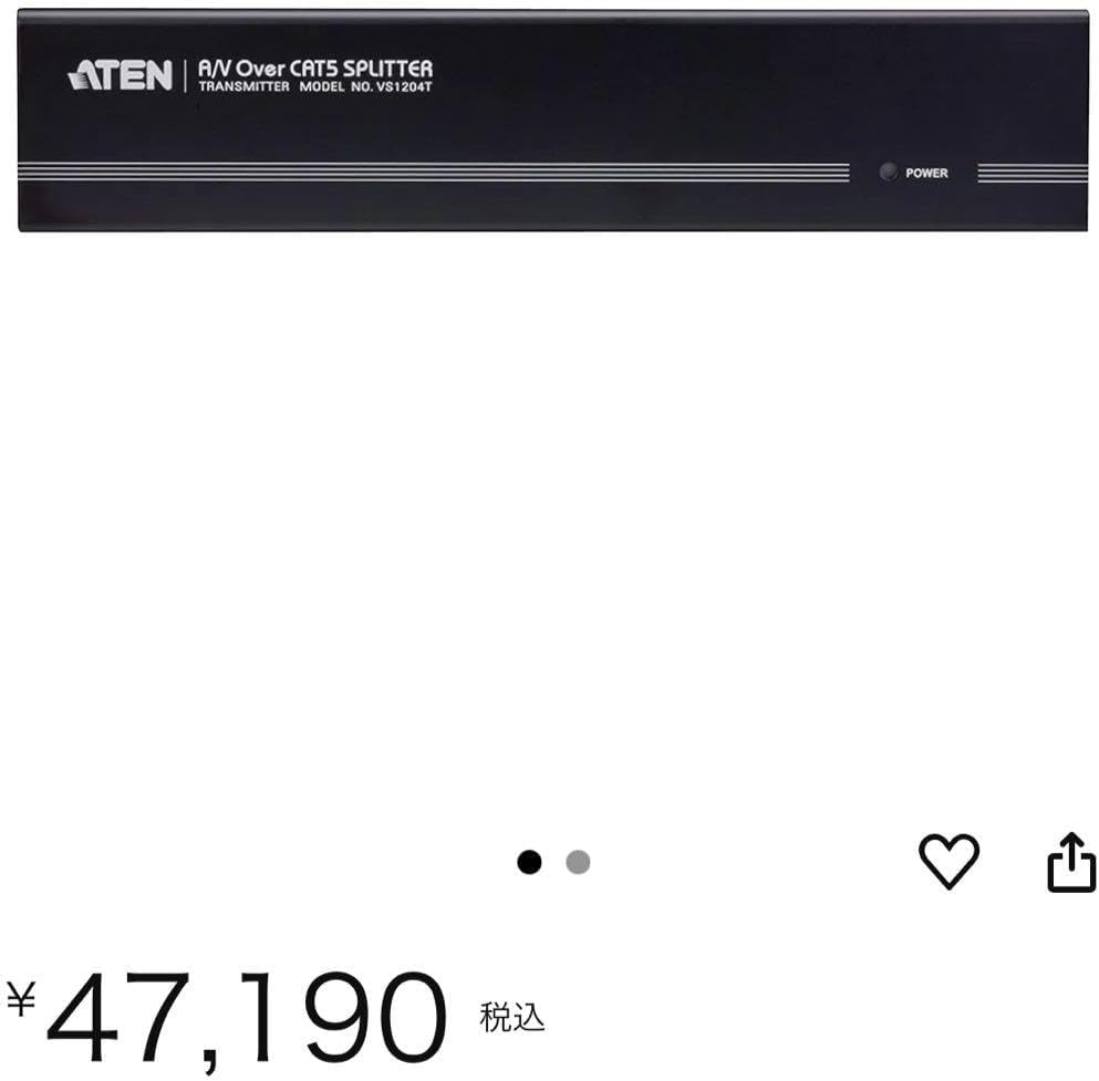 新品未使用 ATEN VS1204T VGA 4分配送信器 VGA 4分配送信器(モノラルオーディオ対応) - VS1204T, ATEN