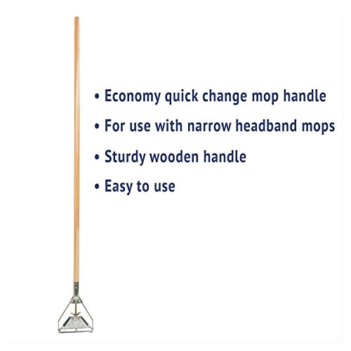 Unisan Quick Change Metal Head Mop Handle For #20 And Up Heads, 63 Inch Wood Handle (605) #TOP1