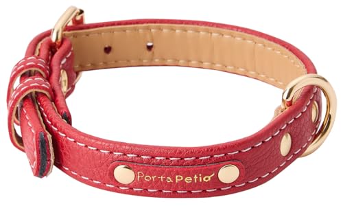 ペティオ (Petio) 犬用首輪 Ｐｏｒｔａ クラシックソフトレザーカラー ２１ｍｍ レッド