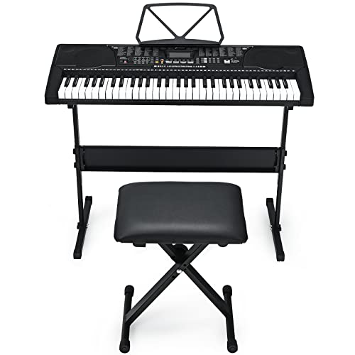 GOPLUS 61 Touches Piano Numérique Clavier Electrique et MP3 avec Tabouret Réglables Ecran LCD avec Casque, Micros… - Les Beatles, Paul McCartney, John Lennon, RIngo Starr, George Harrison GOPLUS 61 Touches Piano Numérique Clavier Electrique et MP3 avec Tabouret Réglables Ecran LCD avec Casque, Micros…