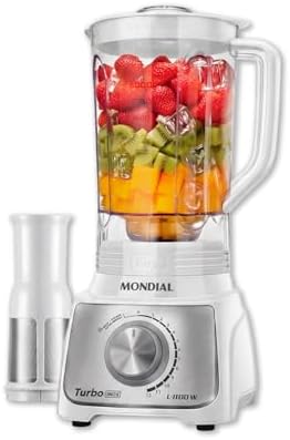 MONDIAL, Liquidificador Turbo Branco/Inox 1100W, 110V - L-1100-WI