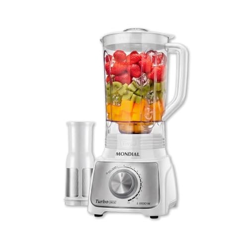 MONDIAL, Liquidificador Turbo Branco/Inox 1100W, 110V - L-1100-WI