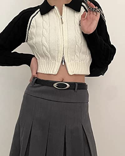 Y2k Belt Vintage 2000s Y2k Aesthetic Accessories PU Leather Waist Strap Grunge Chic Waistband for Jeans Cargo Skirt4