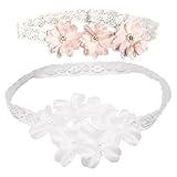 2 Stück Blumen-Stirnbänder, Kinder-Haar-Accessoires, Süße Mädchen-Stirnbänder, Elastische Stirnbänder, Haar-Accessoires, Bekleidungszubehör