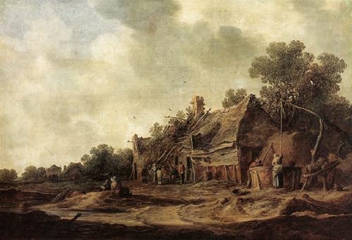 Jan Van Goyen Toile Cabanes paysannes avec un puits tableau salon 60x90