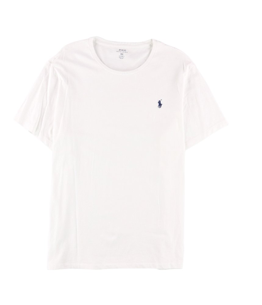 Men's Short-Sleeve Jersey Crewneck T-Shirt (Large, White)
