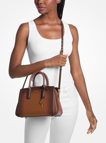 Image of Michael Kors Laila Small Satchel, Antique Gold-Tone Hardware /Burnished Leather Edges /Luggage