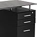 Flash Furniture Black Glass Computer Desk with Three Drawer Pedestal