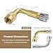 Rdxcv 2PCS 90 Degree Valve Stem Extenders, Automotive Tire Inflator Nozzle Brass Tyre Valves Extension Adapter, Tire Valve Stem Extender for Dually Wheels Passenger Car Motorcycle Bike (Golden)
