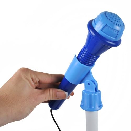 SILUK Guitarra eléctrica + amplificador + micrófono con soporte Set para niños (azul)