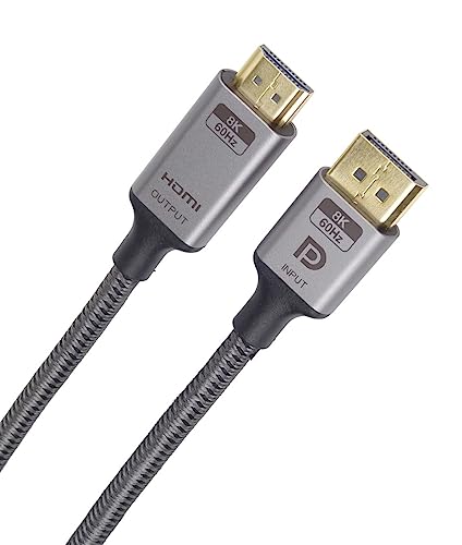 PremiumCord DisplayPort 1.4 to HDMI 2.1 M/M, DP 1.2 to HDMI 2.0 Adapter Cable Compatible with Video 8K @ 60Hz, 4K @ 144Hz - Image 2