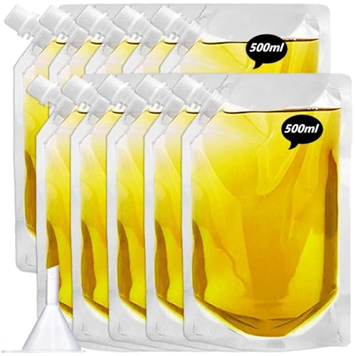 Concealable and Reusable Cruise Plastic Flask kit,Juice Travel Plastic Flasks Bags Drink Bags Leak-Proof, BPA-Free for Travel Outdoor Sports, Concerts, Events (500ml×10)
