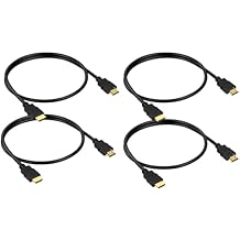 HDMI Cable 4-Pack, Short HDMI Cord 2FT, Shielded 4K HDMI Patch Jumper 2 FT With HDCP 2.2, HDR, 3D, eARC, ARC & CL3 Rated | for Splitter,Switch,TV, Laptop, Monitor, PS5, PS4, Xbox, Fire TV, Roku & More