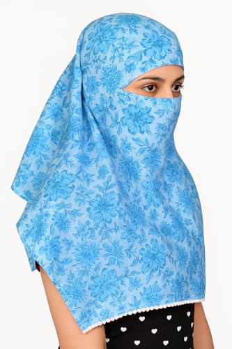 Image of Scarf Face Cover Mask Head Bandana Hijab Scarf Dupatta Stole Cotton Printed For Girls and Women