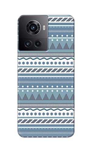 Image of Printed Hard Back Cover Case for OnePlus 10R 5G 80W | 150W Back Cover (Seamless Geometric Tribal Pattern) -1803