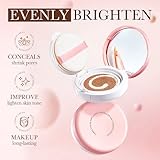 Cream Cushion Foundation, Three-Colour Air Cushion Foundation, High Coverage, Oil Control and Waterproof, Long-Lasting, Moist and Bright Makeup Effect, Suitable for All Skin Types - Image 4
