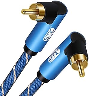 Subwoofer Cable EMK RCA to RCA Audio Cable 24K Gold-Plated Digital Coaxial RCA Cord for Home Theater, HDTV, DVD Player, Speaker, Subwoofer, Hi-Fi Systems (Male to Male Blue, 3Ft/1M)