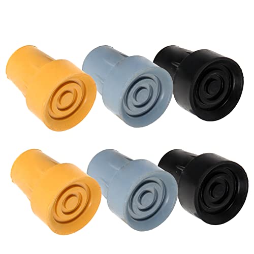 ULTECHNOVO 6個 松葉杖滑り止めマット トレッキングポールフットカバー 立ち棒の先 杖先交換 ラバー松葉杖 杖用フットカバー 杖のヒント トレッキングポールフットプロテクター ハイキングポール