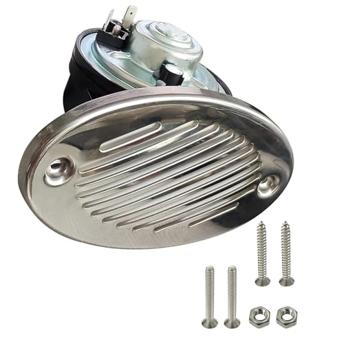 SUONE 5190512 12V Boat Horn 316 Stainless Steel Concealed Flush Mounting Marine Boat Horn With Stainless Steel Mounting Screws Sound up to 125dB