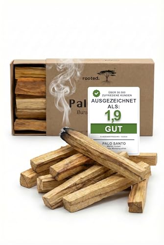 rooted.® Das Original Palo Santo - Indianisches [RÄUCHERHOLZ] aus Peru - Heiliges Holz -100% kontrollierte und nachhaltige Ernte - Meditation und Reinigungsrituale
