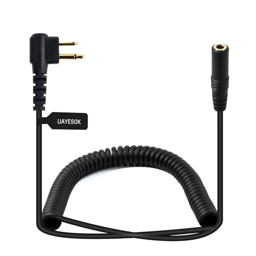 UAYESOK Adaptador de radio para auriculares, M 2 pines a 3,5 mm, cable Walkie Talkie, adaptador de audio compatible con Motorola CP040DP1400 GP88 GP300 GP68 CT150 XT420 XT460 PD405 para radio