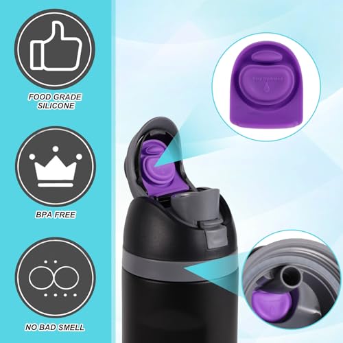 BOXOB 4stk Wasserflaschen Dichtungsringe & 4stk Ersatz-Stopfen für Owala FreeSip 16/19/24/25/32/40oz, BPA-Frei Silikon O-Ring Dichtungen & Deckelstopfen für Wasserflaschen Zubehör (Farbe 1)