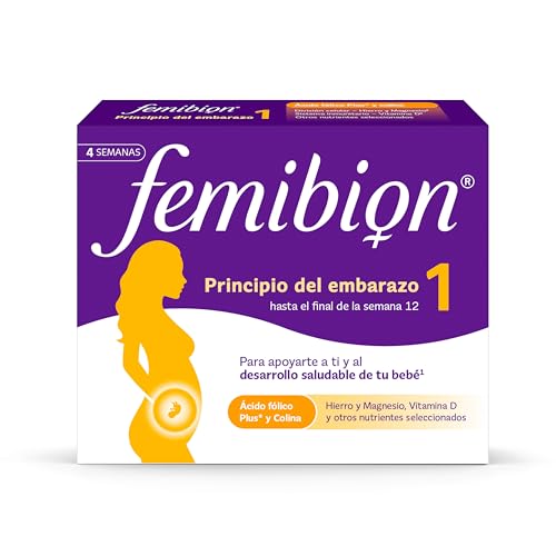 Femibion 1 Suplemento - 28 Comprimidos - Ácido Fólico, Metafolin y DHA - Apoyo Nutricional para Embarazo y Preconcepción - SIN GLUTEN - SIN LACTOSA - (Caja de 1 unidad)