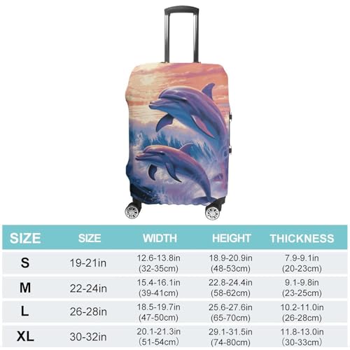Carry on Luggage Cover Dolphins Art Suitcase Covers for Luggages Tsa Approved Travel Luggage Sleeve Protector Elastic Suitcase Protector Anti-Scratch Washable Fits 19-30 Inch Case -L2