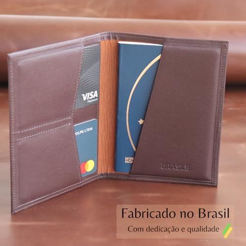 Carteira Porta Passaporte (Marrom)