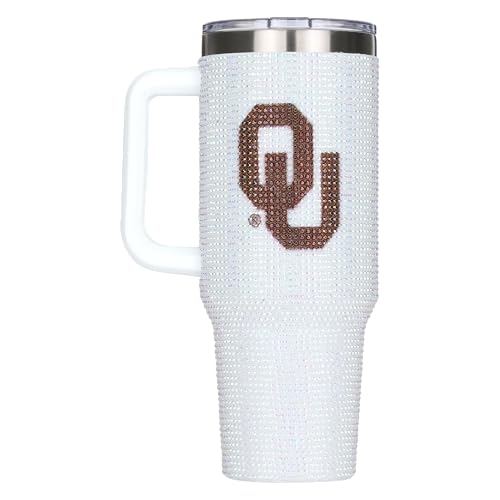 Image of The Memory Company Officially Licensed 40oz White Bling Game Day Tumbler, University of Oklahoma