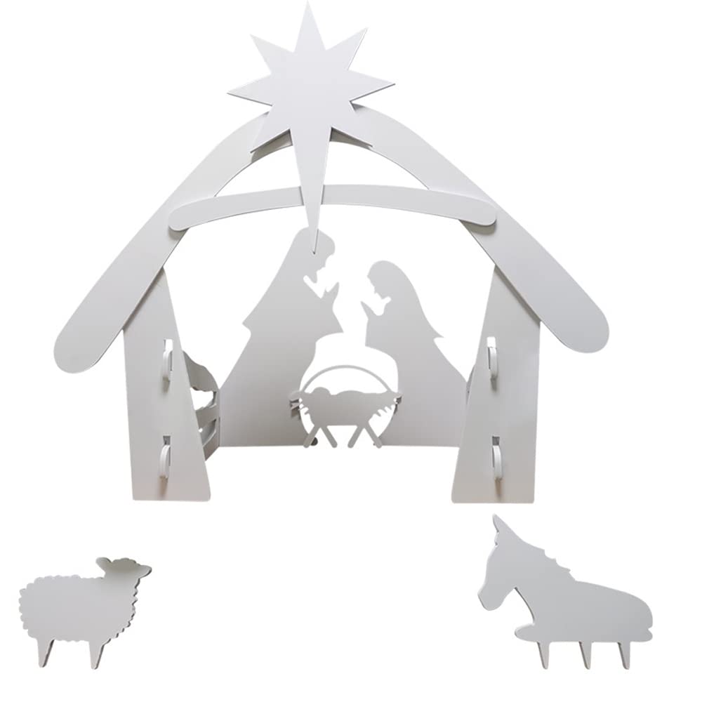 Buy ZhiErBei Nativity Scene,Christmas Nativity Set,Outdoor White