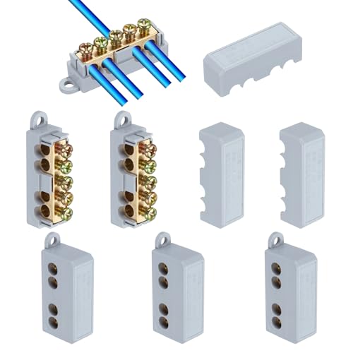Connecteur d'épissure de câblage 60A 400V sourcing map, borne compacte FXD1-410 blanche x6