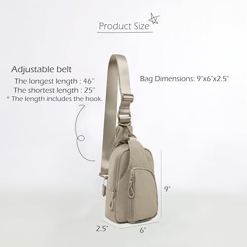 Image of ODODOS Sling Bag with Adjustable Straps Crossbody Chest Bag Lightweight Backpack for Casual Traveling Hiking
