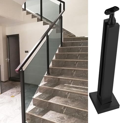 Poste de barandilla de vidrio de acero inoxidable, soporte intermedio de 105 cm