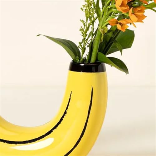 Jarrones recipientes decorativos de plátano de resina para arreglos florales 4