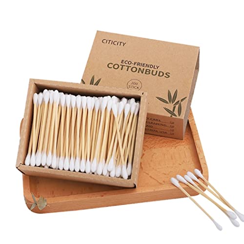 Bamboo Cotton Swabs 200 Count | Eco-Friendly and Organic | Double Tip Ear Sticks for a Gentle and Chemical-Free Beauty Routine Care image 2