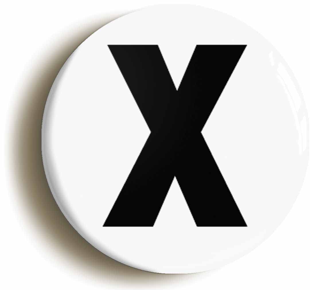 Letter X Fridge Magnet (Circular 2inch / 50mm Diameter)