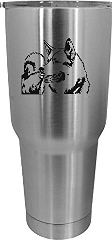 Norwegian Elkhound Dog Themed Etched 30oz Tumbler