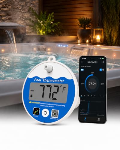 Smart Pool Thermometer with App Control, Floating Water Temperature Monitor