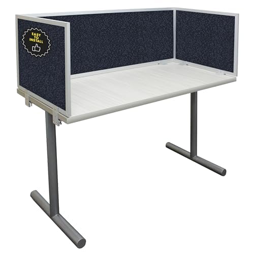 OBEX Acoustic Mounted Screen Privacy Panel Table Top Separator, Sound Blocking Desk Divider (Slate, 24