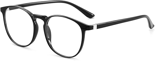 CNLO Lentes de bloqueo de luz azul, lentes de computadora, antifatiga ocular, lentes de marco ligero, marco negro, bisagra de resorte,