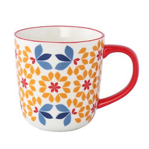 Set de 4 tazas de café de hueso de porcelana con patrón floral miniatura 2