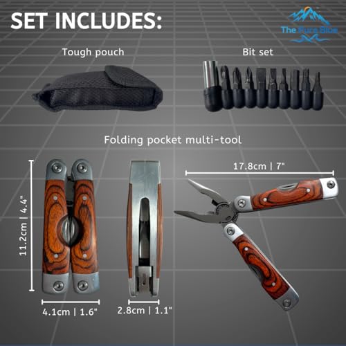 Rosewood Multi Tool, 22 in 1 Tools, Tough Multitool Belt Pouch, Needle & General Pliers, Screwdrivers - Phillips & Flathead, 10 Piece Bit Set, File, 2 Inch Rule, Can Opener, Bottle Opener 3 Rosewood Multi Tool, 22 in 1 Tools, Tough Multitool Belt Pouch, Needle & General Pliers, Screwdrivers - Phillips & Flathead, 10 Piece Bit Set, File, 2 Inch Rule, Can Opener, Bottle Opener - Image 3