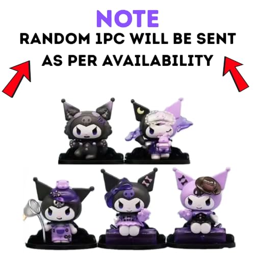 Image of FUNFOB Kuromi Action Figure Height - 7.5cm to 8.5cm Sanrio Toys PVC Multicolour | Kuromo Hollowen Purple A