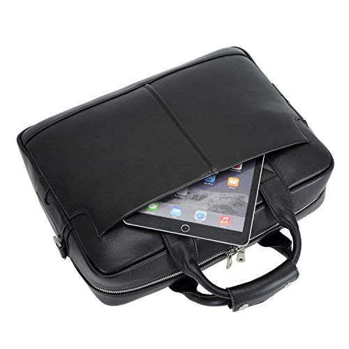 Polare Leather Briefcase for Men Business Travel Messenger Bags 15.6 Inch Laptop Bag YKK Metal Zipper3