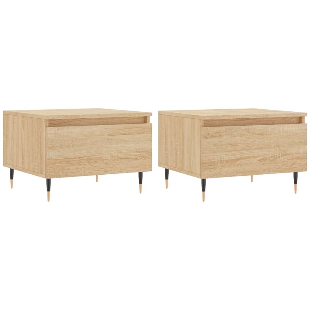 vidaXL Mesas de Centro 2 uds Madera ingeniería Roble Sonoma 50x46x35cm